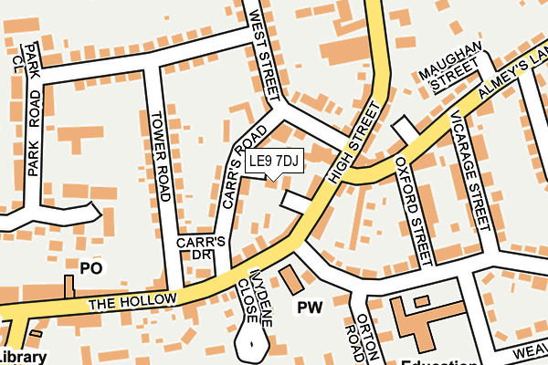 LE9 7DJ map - OS OpenMap – Local (Ordnance Survey)