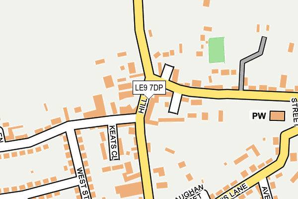 LE9 7DP map - OS OpenMap – Local (Ordnance Survey)