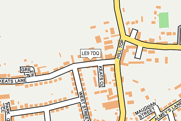 LE9 7DQ map - OS OpenMap – Local (Ordnance Survey)
