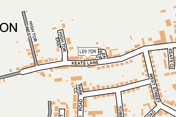 LE9 7DR map - OS OpenMap – Local (Ordnance Survey)
