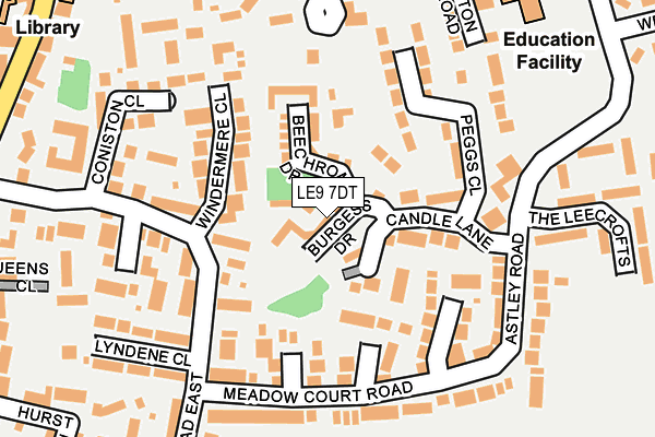 LE9 7DT map - OS OpenMap – Local (Ordnance Survey)