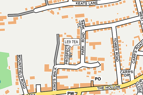 LE9 7EA map - OS OpenMap – Local (Ordnance Survey)