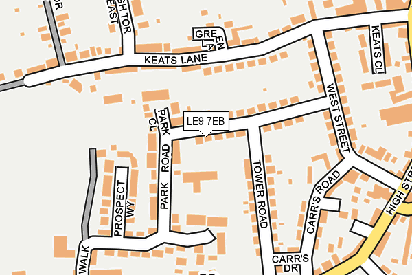 LE9 7EB map - OS OpenMap – Local (Ordnance Survey)