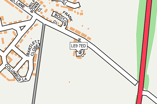 LE9 7ED map - OS OpenMap – Local (Ordnance Survey)