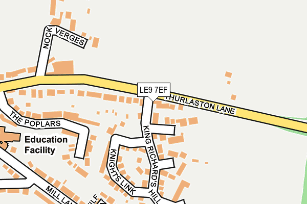 LE9 7EF map - OS OpenMap – Local (Ordnance Survey)