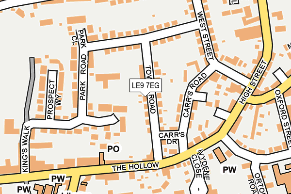 LE9 7EG map - OS OpenMap – Local (Ordnance Survey)