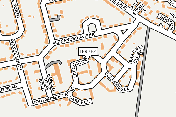 LE9 7EZ map - OS OpenMap – Local (Ordnance Survey)