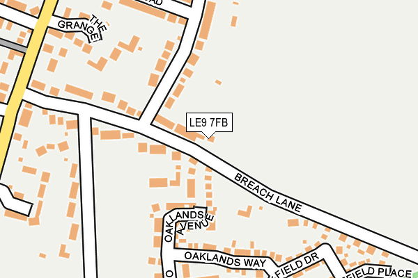 LE9 7FB map - OS OpenMap – Local (Ordnance Survey)