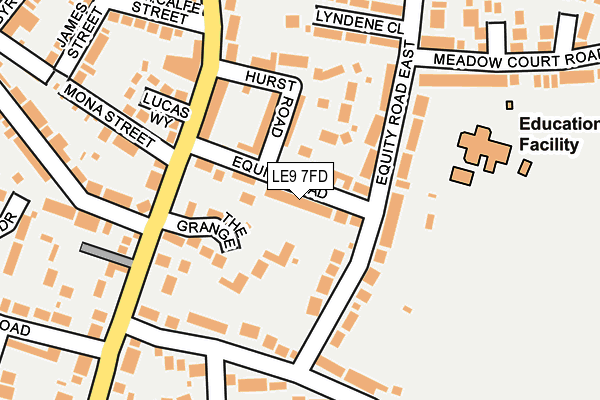 LE9 7FD map - OS OpenMap – Local (Ordnance Survey)