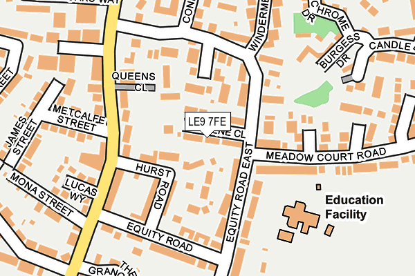 LE9 7FE map - OS OpenMap – Local (Ordnance Survey)
