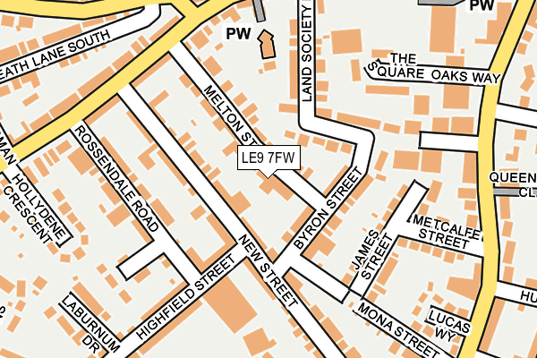 LE9 7FW map - OS OpenMap – Local (Ordnance Survey)