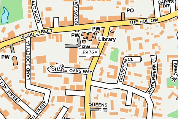 LE9 7GA map - OS OpenMap – Local (Ordnance Survey)