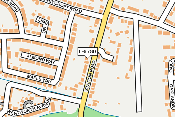 LE9 7GD map - OS OpenMap – Local (Ordnance Survey)