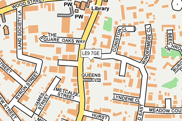 LE9 7GE map - OS OpenMap – Local (Ordnance Survey)