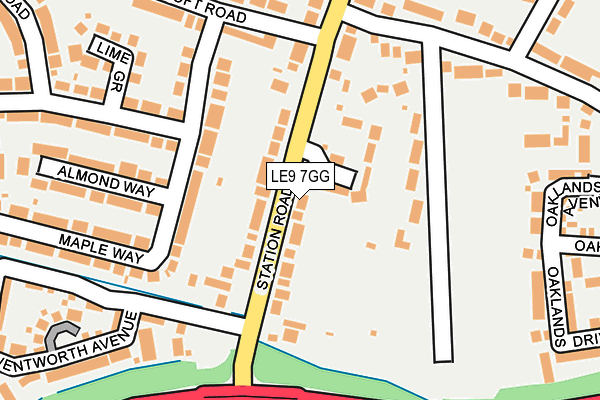 LE9 7GG map - OS OpenMap – Local (Ordnance Survey)