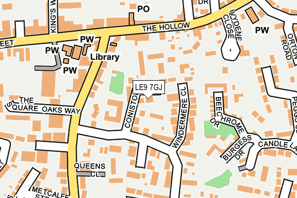 LE9 7GJ map - OS OpenMap – Local (Ordnance Survey)