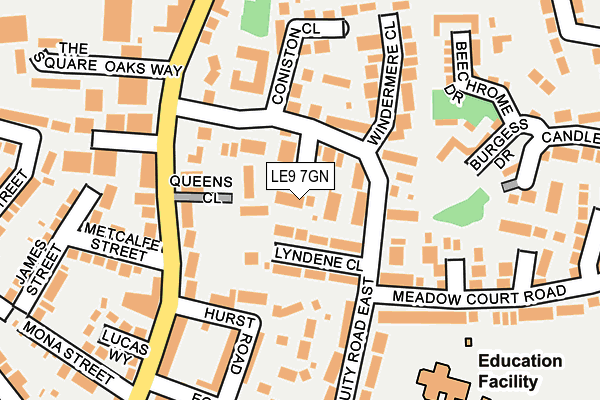 LE9 7GN map - OS OpenMap – Local (Ordnance Survey)