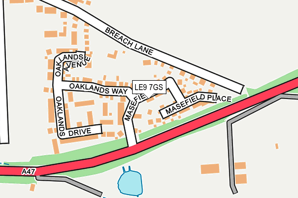 LE9 7GS map - OS OpenMap – Local (Ordnance Survey)