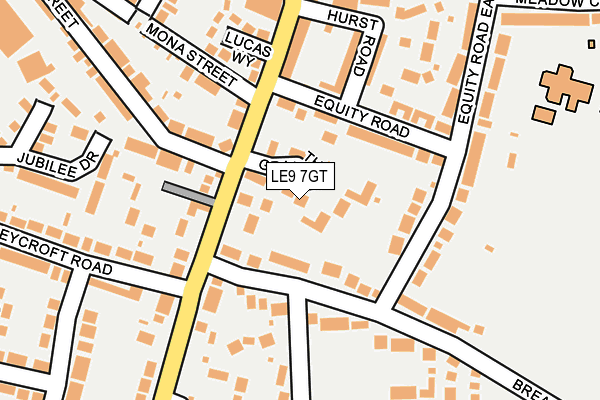 LE9 7GT map - OS OpenMap – Local (Ordnance Survey)