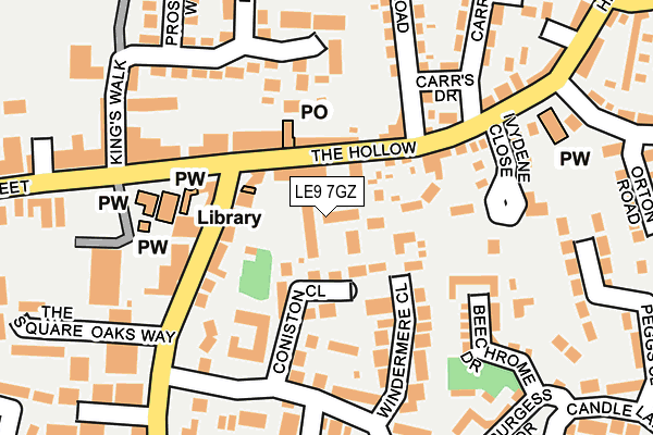 LE9 7GZ map - OS OpenMap – Local (Ordnance Survey)
