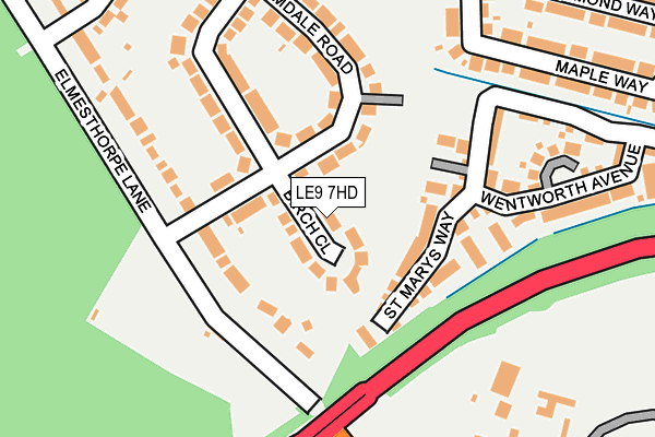 LE9 7HD map - OS OpenMap – Local (Ordnance Survey)