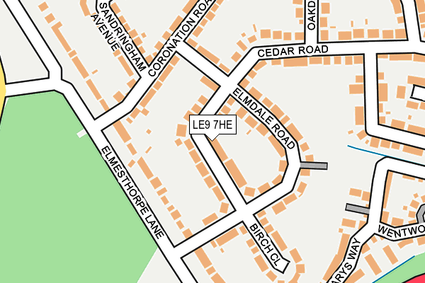 LE9 7HE map - OS OpenMap – Local (Ordnance Survey)