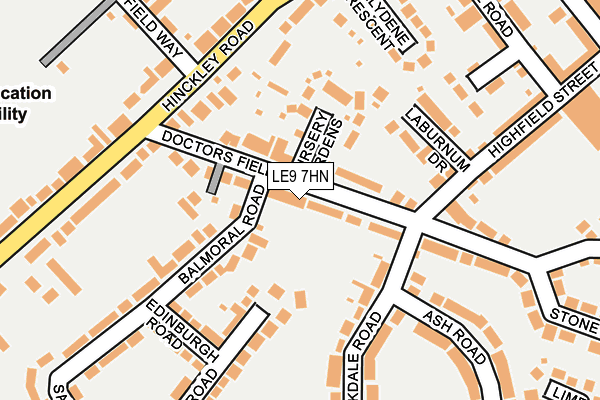 LE9 7HN map - OS OpenMap – Local (Ordnance Survey)
