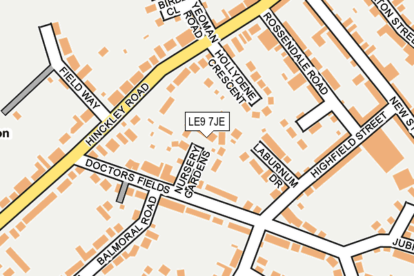 LE9 7JE map - OS OpenMap – Local (Ordnance Survey)