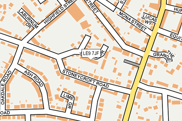 LE9 7JF map - OS OpenMap – Local (Ordnance Survey)
