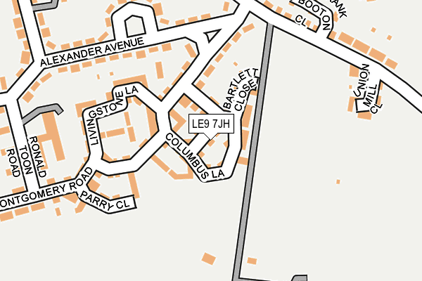LE9 7JH map - OS OpenMap – Local (Ordnance Survey)