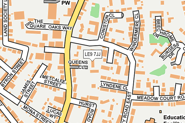 LE9 7JJ map - OS OpenMap – Local (Ordnance Survey)