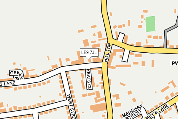 LE9 7JL map - OS OpenMap – Local (Ordnance Survey)