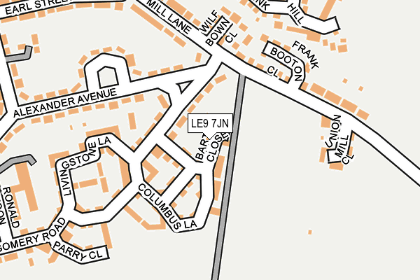 LE9 7JN map - OS OpenMap – Local (Ordnance Survey)