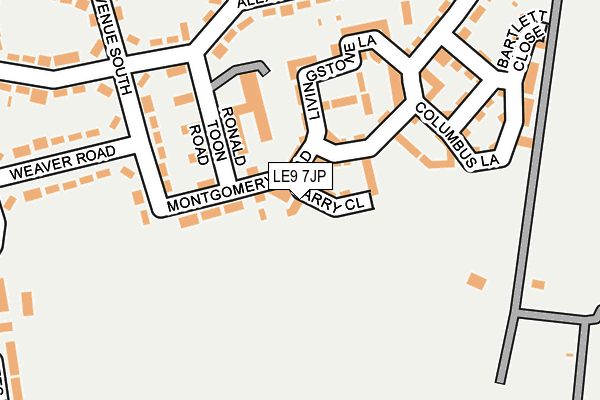 LE9 7JP map - OS OpenMap – Local (Ordnance Survey)