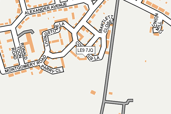 LE9 7JQ map - OS OpenMap – Local (Ordnance Survey)
