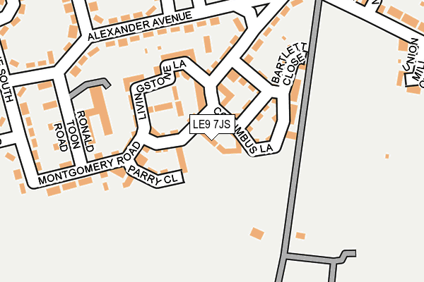 LE9 7JS map - OS OpenMap – Local (Ordnance Survey)