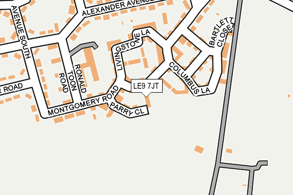 LE9 7JT map - OS OpenMap – Local (Ordnance Survey)