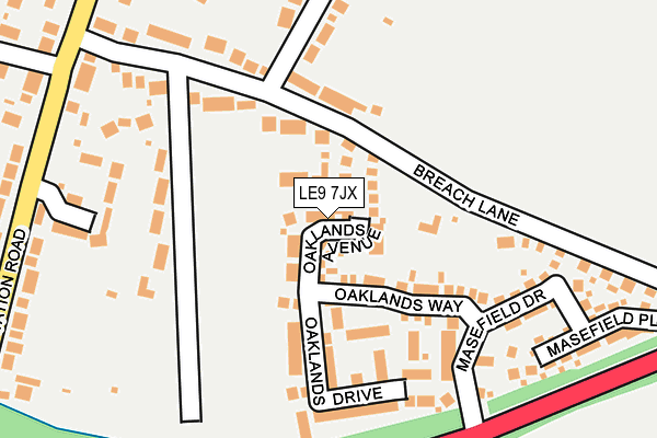 LE9 7JX map - OS OpenMap – Local (Ordnance Survey)