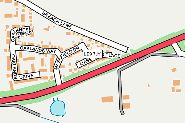 LE9 7JY map - OS OpenMap – Local (Ordnance Survey)