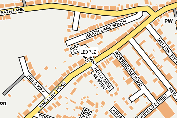 LE9 7JZ map - OS OpenMap – Local (Ordnance Survey)