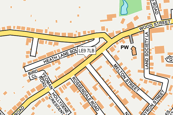 LE9 7LB map - OS OpenMap – Local (Ordnance Survey)