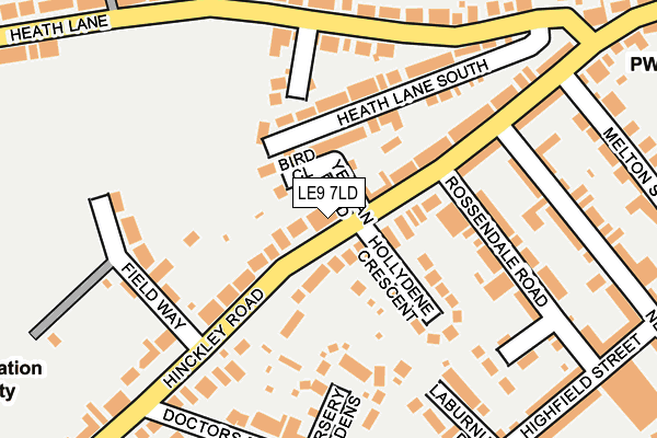 LE9 7LD map - OS OpenMap – Local (Ordnance Survey)