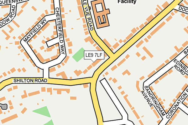 LE9 7LF map - OS OpenMap – Local (Ordnance Survey)