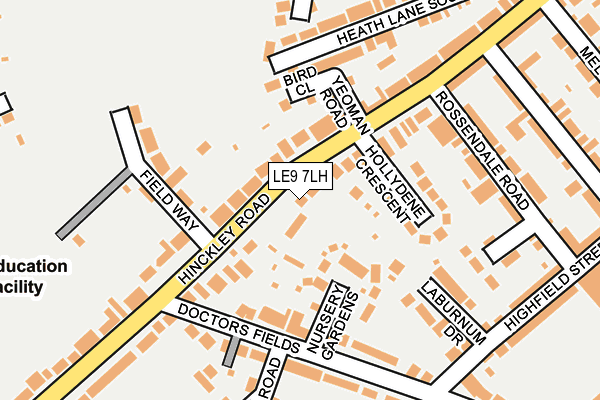 LE9 7LH map - OS OpenMap – Local (Ordnance Survey)