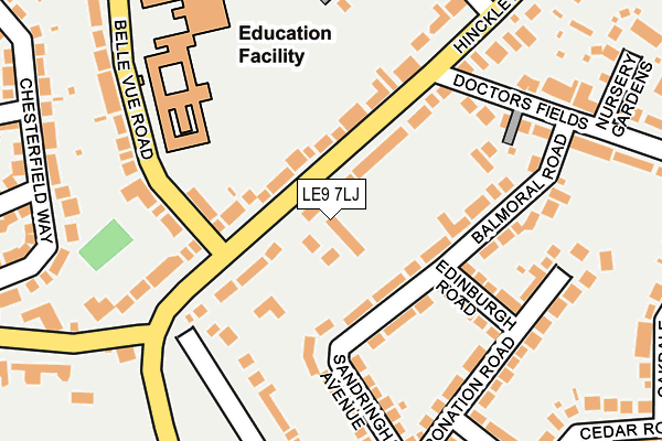 LE9 7LJ map - OS OpenMap – Local (Ordnance Survey)