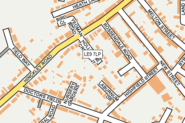 LE9 7LP map - OS OpenMap – Local (Ordnance Survey)