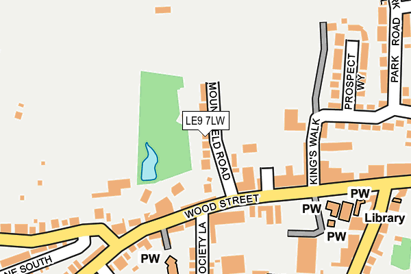 LE9 7LW map - OS OpenMap – Local (Ordnance Survey)