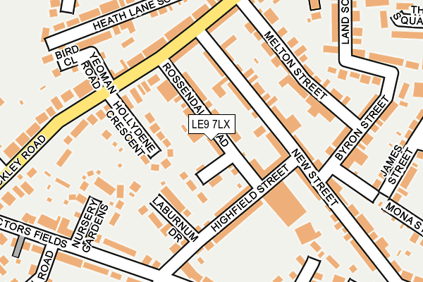 LE9 7LX map - OS OpenMap – Local (Ordnance Survey)