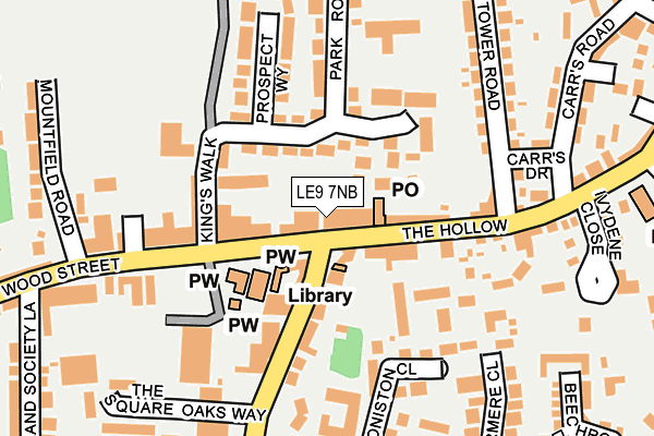 LE9 7NB map - OS OpenMap – Local (Ordnance Survey)