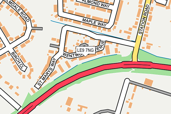 LE9 7NG map - OS OpenMap – Local (Ordnance Survey)